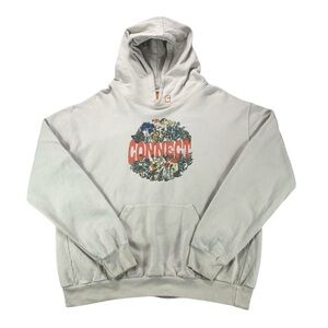 Lonely Ghost Size Small Connect Graphic Hoodie Oversized Beige Butterfly